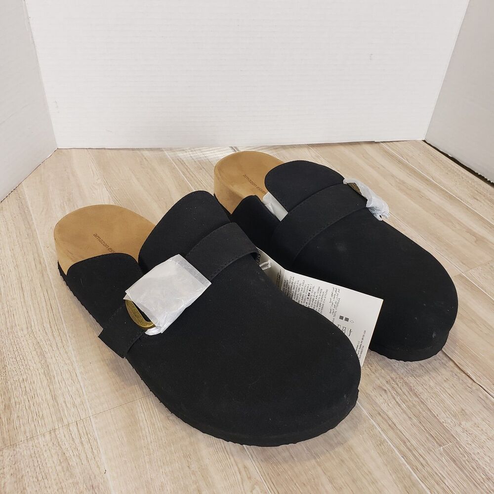 Amazon Essentials Men's Slip On Clog Black Suede Size 12
